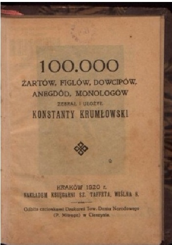 100.000 żartów, figlów, dowcipów, anegdód, monologów - Konstanty Krumłowski