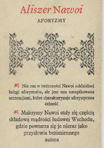 Aforyzmy - Ali Szer Nawoi