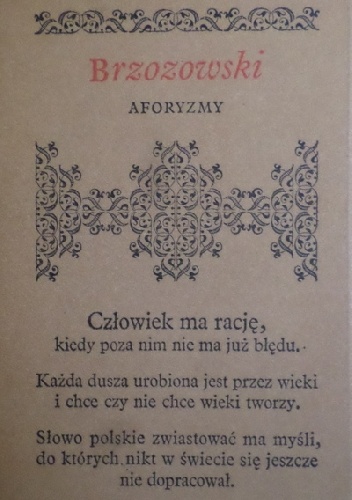 Aforyzmy - Stanisław Brzozowski