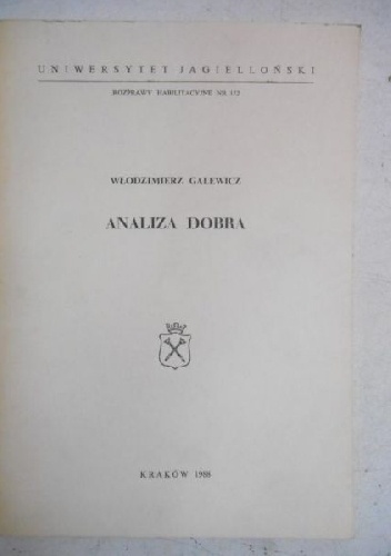 Analiza dobra - Włodzimierz Galewicz
