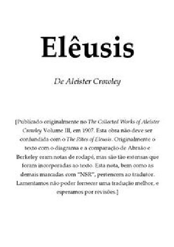 Eleusis - Aleister Crowley