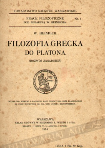 Filozofia grecka do Platona - Władysław Heinrich