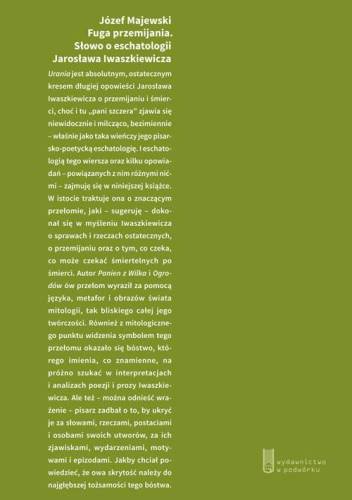 Fuga przemijania. Słowo o eschatologii Jarosława Iwaszkiewicza - Józef Majewski