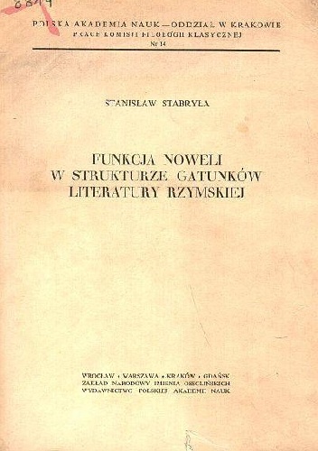 Funkcja noweli w strukturze gatunków literatury rzymskiej - Stanisław Stabryła