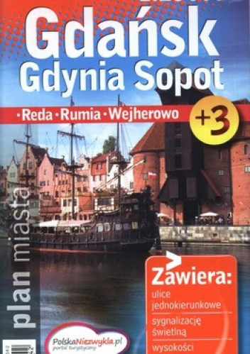 Gdańsk, Gdynia, Sopot, Reda, Rumia, Wejherowo. Plan miast. Laminowany. 1:26 000 demart