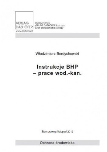 Instrukcje BHP- prace wod.- kan - Berdychowski Włodzimierz