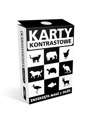 Karty kontrastowe. Zwierzęta małe i duże - praca zbiorowa