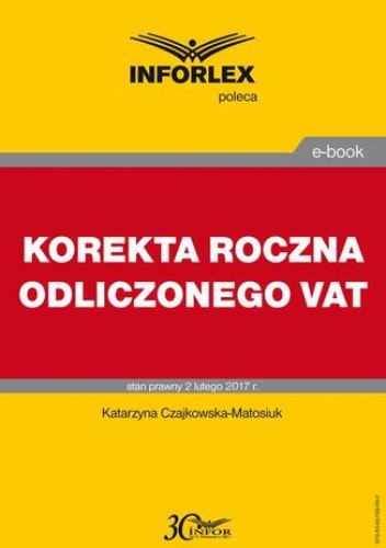 KOREKTA ROCZNA ODLICZONEGO VAT - Katarzyna Czajkowska-Matosiuk