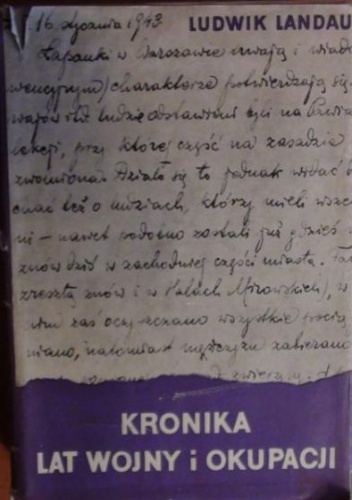 Kronika lat wojny i okupacji. Tom I, Wrzesień 1939 - listopad 1940 - Ludwik Maurycy Landau