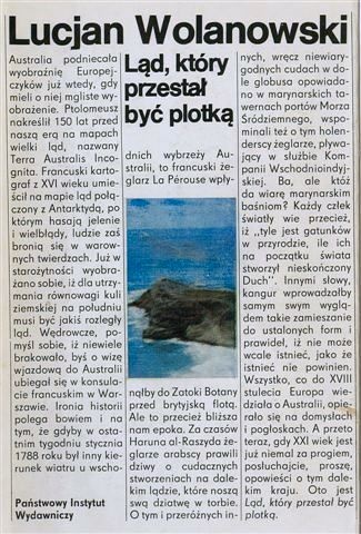 Ląd, który przestał być plotką - Lucjan Wolanowski