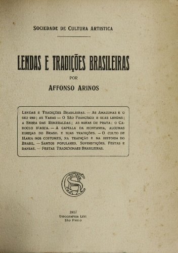 Lendas e tradições brasileiras - Affonso Arinos