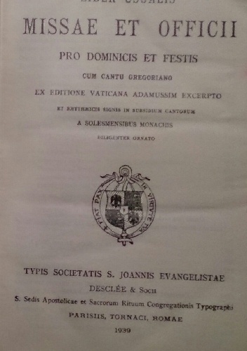 Liber usualis missae et officii