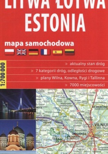 Litwa. Łotwa . Estonia . Mapa samochodowa. 1:700 000 ExpressMap