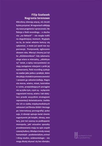 Nagrania terenowe - Filip Szałasek