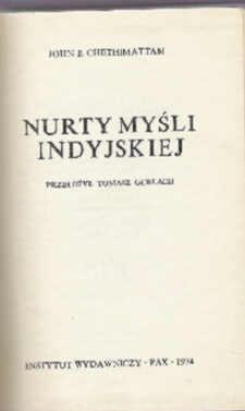 Nurty myśli indyjskiej - John Chethimattam
