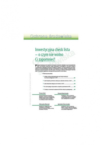 O czym nie wolno zapomnieć planując inwestycję - inwestycyjna check lista! - Kwaśniewska Danuta