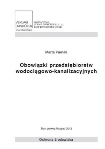 Obowiązki przedsiębiorstw wodociągowo- kanalizacyjnych - Pawlak Marta