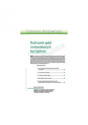 Opłaty środowiskowe  rozliczaj bezbłędnie i według nowych zasad! - Kozakiewicz Emilia