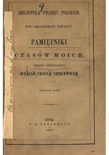 Pamiętniki czasów moich - Julian Ursyn Niemcewicz