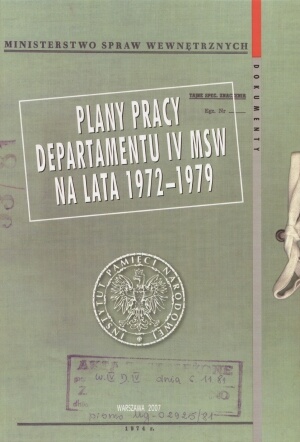 Plan pracy Departamentu IV MSW na lata 1972-1979 - praca zbiorowa