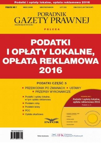 PODATKI 2016/7 Podatki i opłaty lokalne, opłata reklamowa 2016