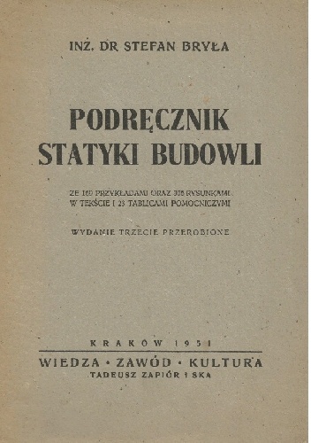 Podręcznik statyki budowli - Stefan Bryła