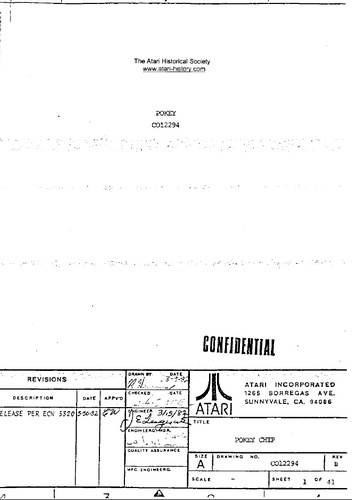 POKEY CHIP C012294, REV. B - ATARI INC.