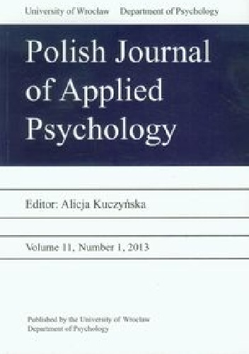 Polish Journal of Applied Psychology Volume 11 2/2013 - Alicja Kuczyńska