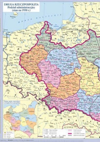 Polska. Mapa ścienna, historyczna 1:2 000 000 - praca zbiorowa
