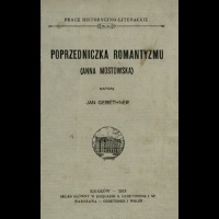 Poprzedniczka romantyzmu (Anna Mostowska) - Jan Gebethner