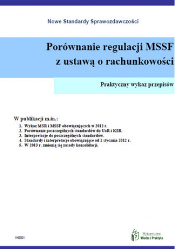 Porównanie regulacji MSSF z ustawą o rachunkowości - Opracowanie Zbiorowe