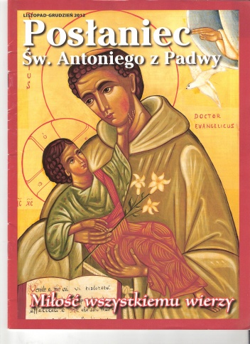 Posłaniec św. Antoniego z Padwy, listopad-grudzień 2012 - dział redakcyjny
