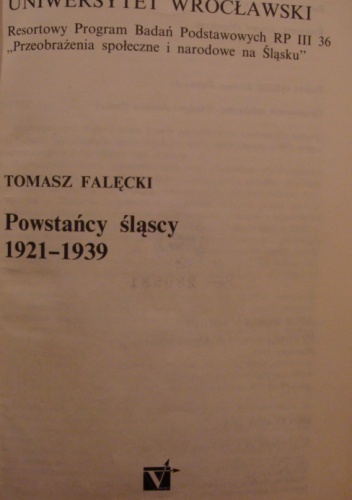 Powstańcy śląscy 1921-1939 - Tomasz Falęcki