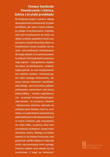 Powtórzenie i różnica - Tomasz Swoboda