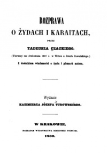 Rozprawa o Żydach i Karaitach - Tadeusz Czacki