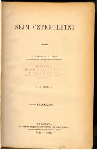 Sejm Czteroletni. T. 2 - Walerian Kalinka
