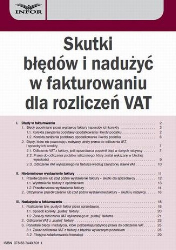 Skutki błędów i nadużyć w fakturowaniu dla rozliczeń VAT - Szwęch Aneta
