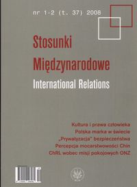 Stosunki Międzynarodowe International Relations 1-2 2008 - autor nieznany