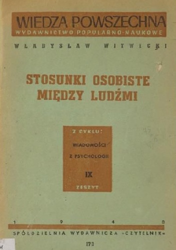 Stosunki osobiste między ludźmi - Władysław Witwicki