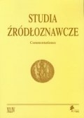 Studia źródłoznawcze tom XLIV - Redakcja pisma Studia Źródłoznawcze
