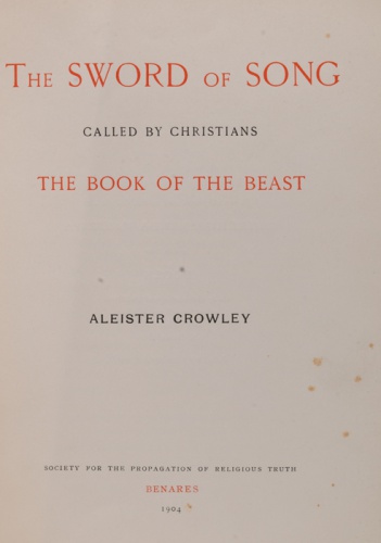 Sword of Song - Aleister Crowley