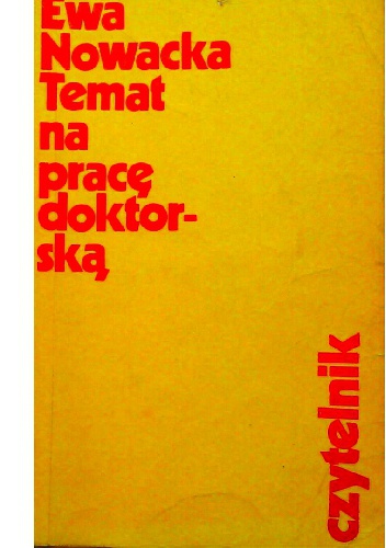 Temat na pracę doktorską - Ewa Nowacka