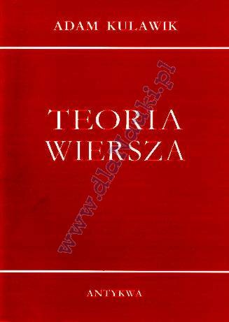 Teoria wiersza - Adam Kulawik