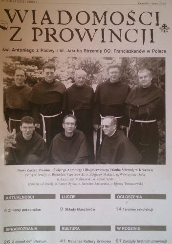 Wiadomości z Prowincji św. Antoniego z Padwy i bł. Jakuba Strzemię OO. Franciszkanów w Polsce, kwiecień-lipiec 2004 - praca zbiorowa