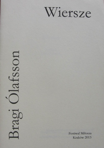 Wiersze - Bragi Ólafsson