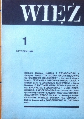 Więź nr 1 (327) styczeń 1986 - praca zbiorowa