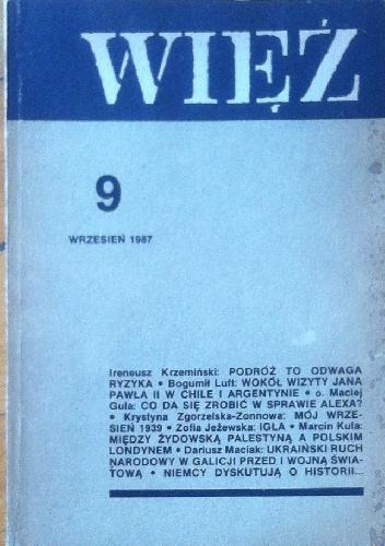 Więź nr 9 (347) wrzesień 1987 - praca zbiorowa