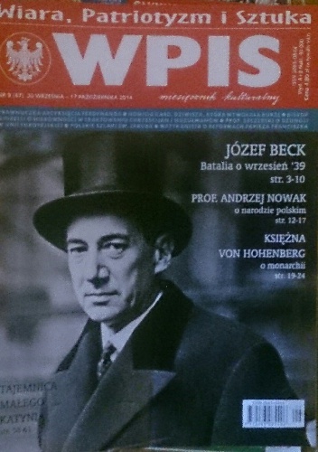 Wpis - miesięcznik kulturalny. Nr 9/2014 - praca zbiorowa