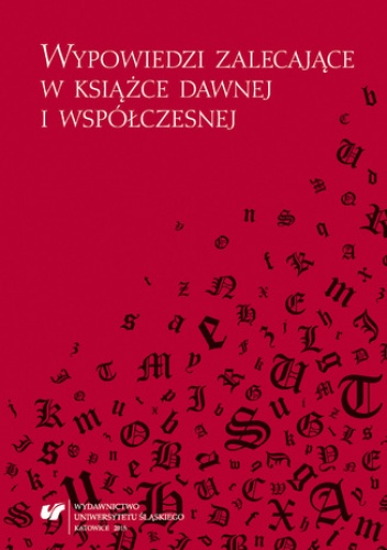 Wypowiedzi zalecające w książce dawnej i współczesnej