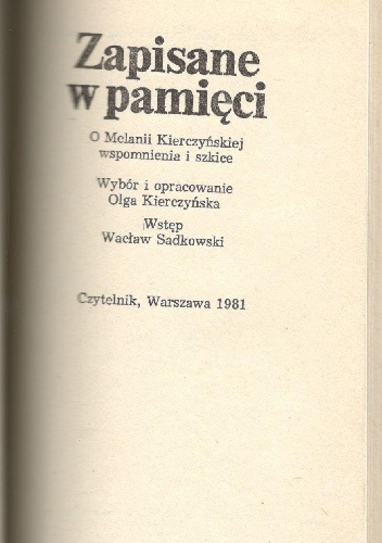 Zapisane w pamięci - Olga Kierczyńska